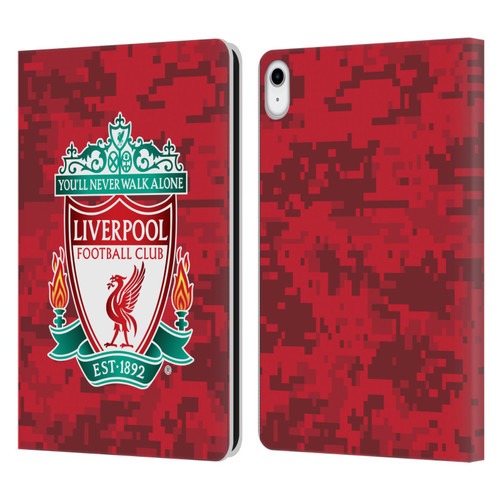 Liverpool Football Club Digital Camouflage Home Red Crest Leather Book Wallet Case Cover For Apple iPad 10.9 (2022)