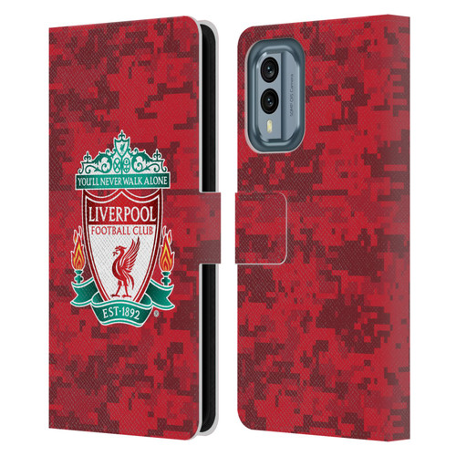 Liverpool Football Club Digital Camouflage Home Red Crest Leather Book Wallet Case Cover For Nokia X30