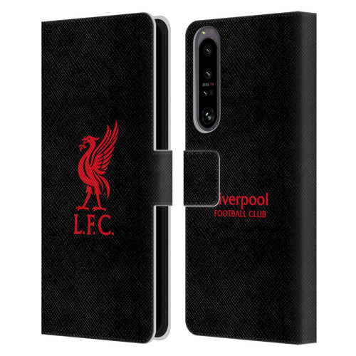 Liverpool Football Club Liver Bird Red Logo On Black Leather Book Wallet Case Cover For Sony Xperia 1 IV