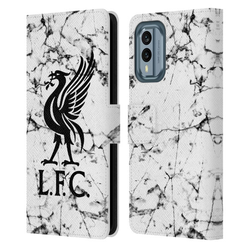 Liverpool Football Club Marble Black Liver Bird Leather Book Wallet Case Cover For Nokia X30