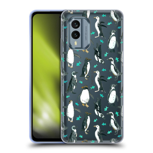 Micklyn Le Feuvre Animals 2 Little Penguins And Fish Soft Gel Case for Nokia X30