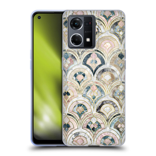 Micklyn Le Feuvre Marble Patterns Art Deco Tiles In Soft Pastels Soft Gel Case for OPPO Reno8 4G