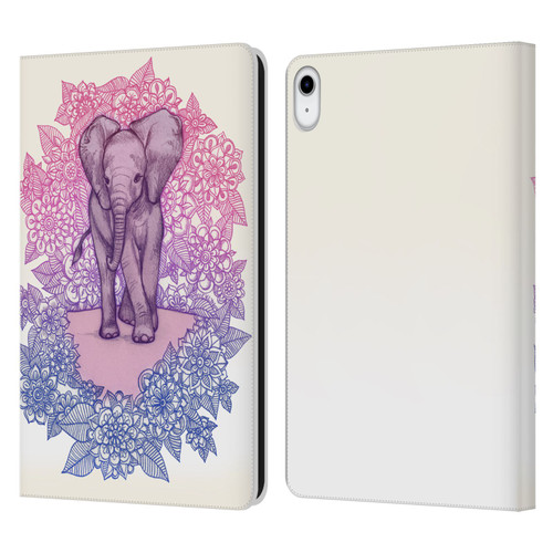 Micklyn Le Feuvre Animals Cute Baby Elephant Leather Book Wallet Case Cover For Apple iPad 10.9 (2022)