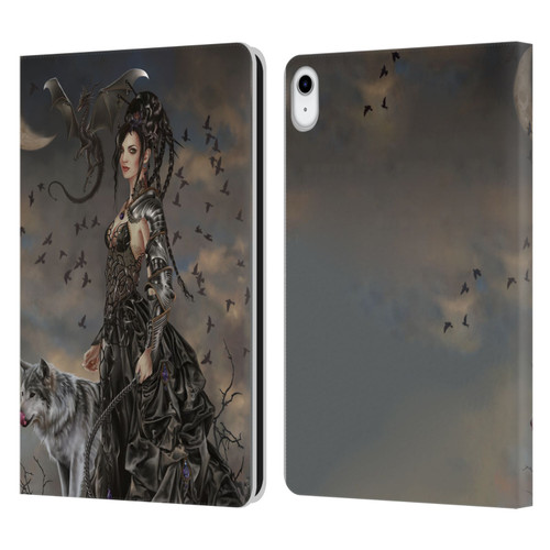 Nene Thomas Crescents Gothic Fairy Woman With Wolf Leather Book Wallet Case Cover For Apple iPad 10.9 (2022)