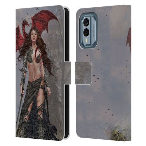 Nene Thomas Gothic Dragon Witch Warrior Sword Leather Book Wallet Case Cover For Nokia X30
