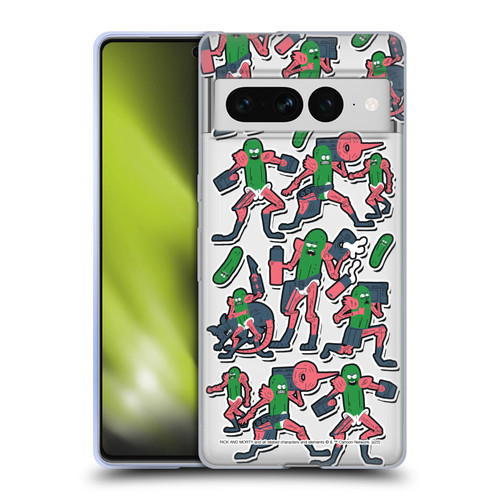 Rick And Morty Season 3 Character Art Pickle Rick Stickers Print Soft Gel Case for Google Pixel 7 Pro