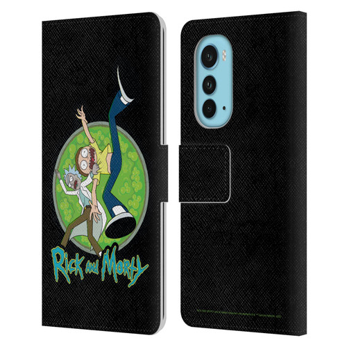Rick And Morty Season 4 Graphics Character Art Leather Book Wallet Case Cover For Motorola Edge (2022)