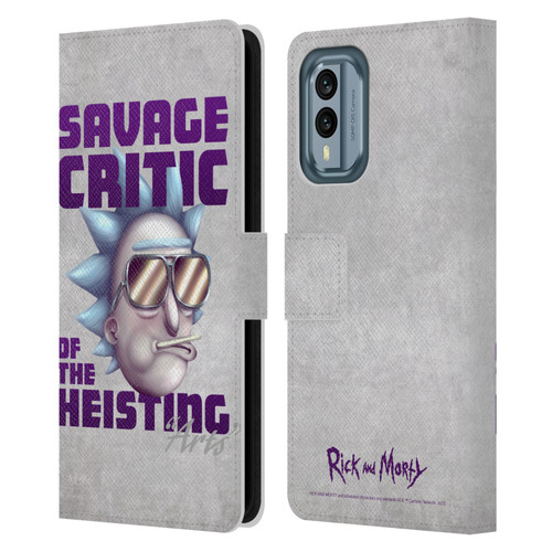 Rick And Morty Season 4 Graphics Savage Critic Leather Book Wallet Case Cover For Nokia X30