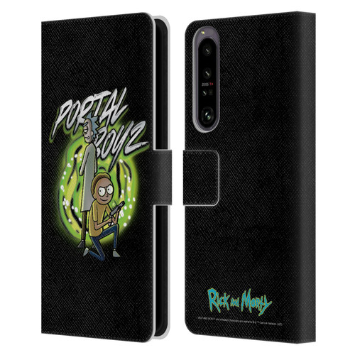 Rick And Morty Season 5 Graphics Portal Boyz Leather Book Wallet Case Cover For Sony Xperia 1 IV