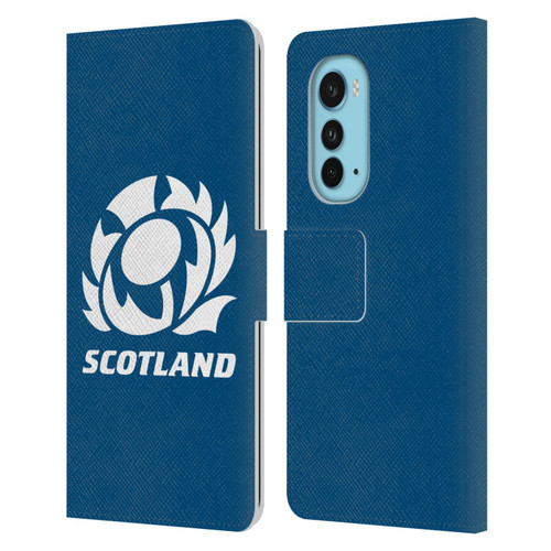 Scotland Rugby Logo 2 Plain Leather Book Wallet Case Cover For Motorola Edge (2022)