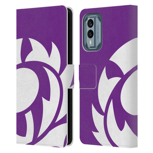 Scotland Rugby Oversized Thistle Purple Heather Leather Book Wallet Case Cover For Nokia X30