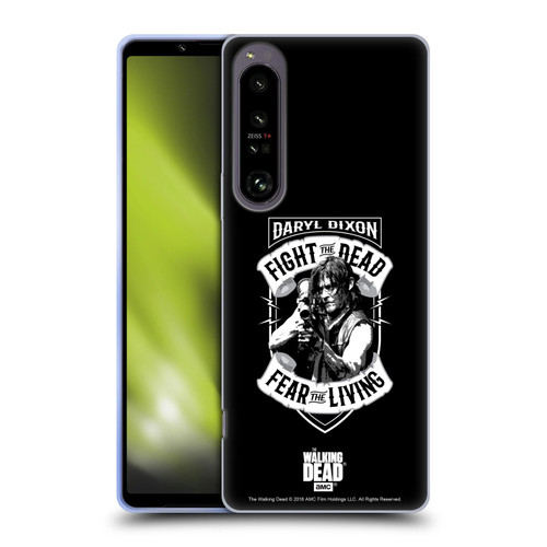 AMC The Walking Dead Daryl Dixon Biker Art RPG Black White Soft Gel Case for Sony Xperia 1 IV
