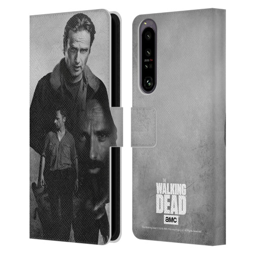 AMC The Walking Dead Double Exposure Rick Leather Book Wallet Case Cover For Sony Xperia 1 IV