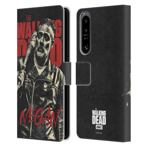 AMC The Walking Dead Season 10 Character Portraits Negan Leather Book Wallet Case Cover For Sony Xperia 1 IV