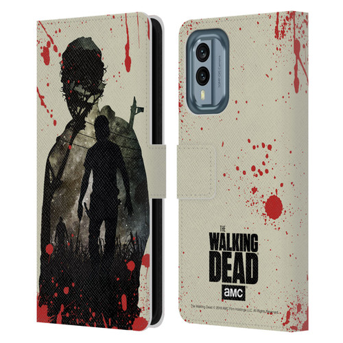 AMC The Walking Dead Silhouettes Rick Leather Book Wallet Case Cover For Nokia X30