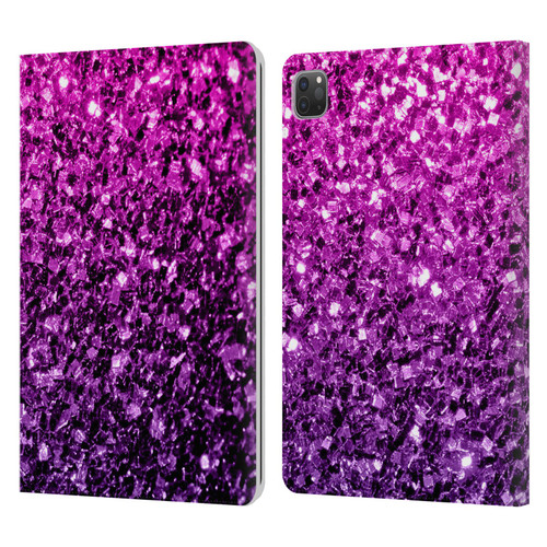 PLdesign Glitter Sparkles Purple Pink Leather Book Wallet Case Cover For Apple iPad Pro 11 2020 / 2021 / 2022