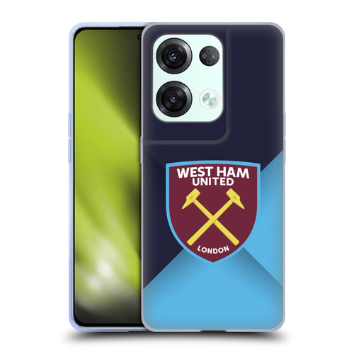 West Ham United FC Crest Blue Gradient Soft Gel Case for OPPO Reno8 Pro