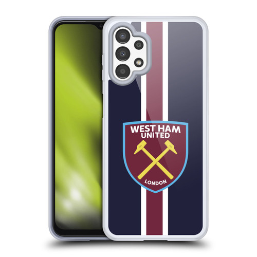 West Ham United FC Crest Stripes Soft Gel Case for Samsung Galaxy A13 (2022)