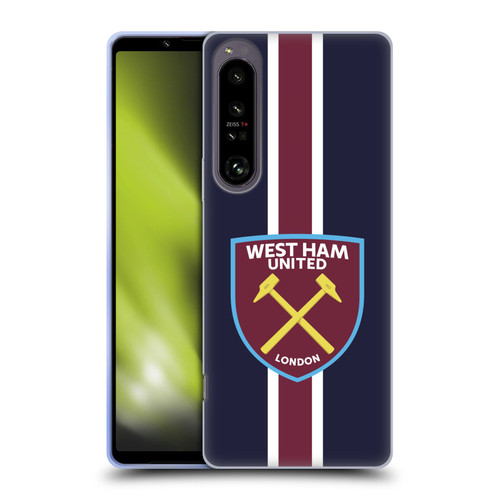 West Ham United FC Crest Stripes Soft Gel Case for Sony Xperia 1 IV