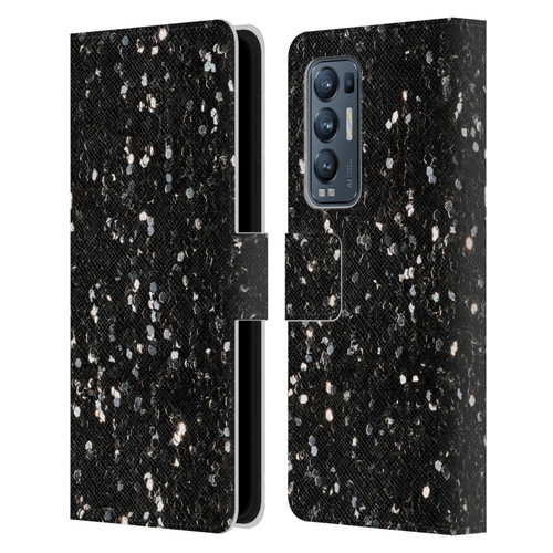 PLdesign Glitter Sparkles Black And White Leather Book Wallet Case Cover For OPPO Find X3 Neo / Reno5 Pro+ 5G