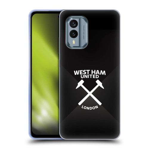 West Ham United FC Hammer Marque Kit Black & White Gradient Soft Gel Case for Nokia X30