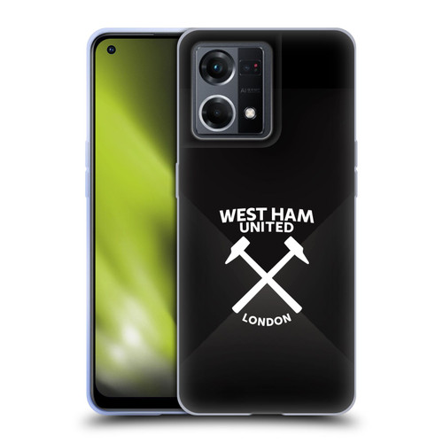 West Ham United FC Hammer Marque Kit Black & White Gradient Soft Gel Case for OPPO Reno8 4G