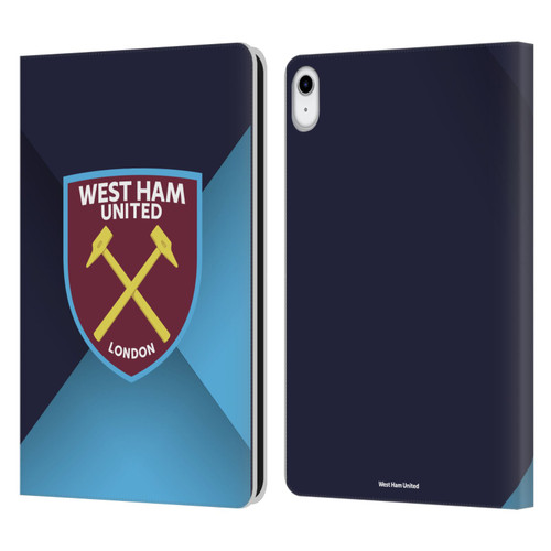 West Ham United FC Crest Blue Gradient Leather Book Wallet Case Cover For Apple iPad 10.9 (2022)