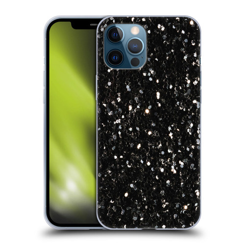 PLdesign Glitter Sparkles Black And White Soft Gel Case for Apple iPhone 12 Pro Max