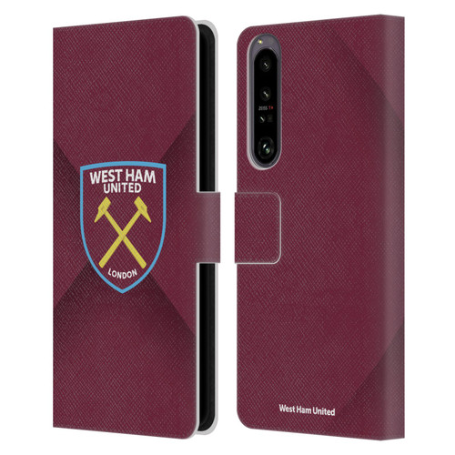 West Ham United FC Crest Gradient Leather Book Wallet Case Cover For Sony Xperia 1 IV