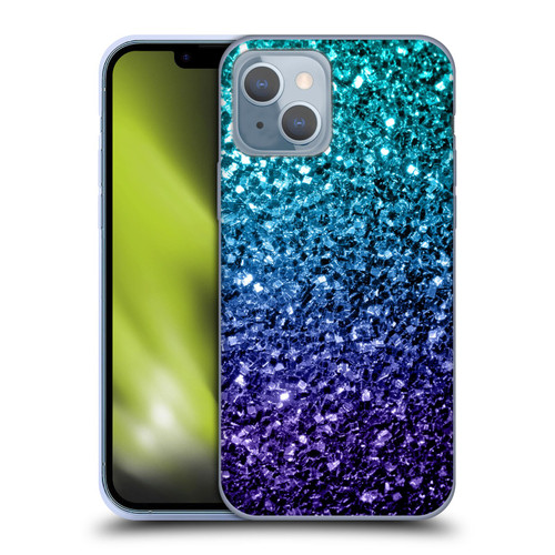 PLdesign Glitter Sparkles Aqua Blue Soft Gel Case for Apple iPhone 14