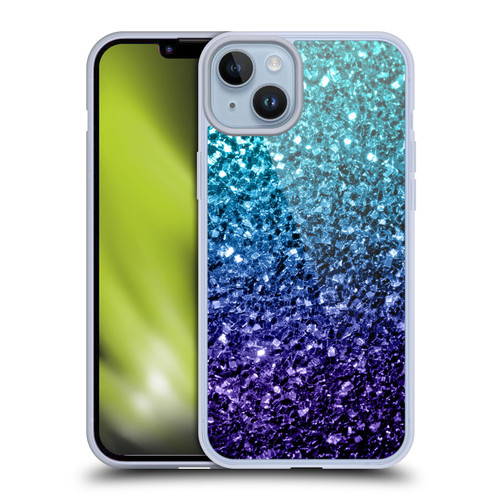 PLdesign Glitter Sparkles Aqua Blue Soft Gel Case for Apple iPhone 14 Plus