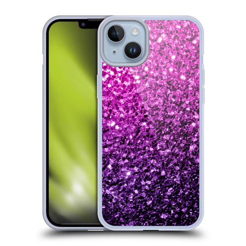 PLdesign Glitter Sparkles Purple Pink Soft Gel Case for Apple iPhone 14 Plus