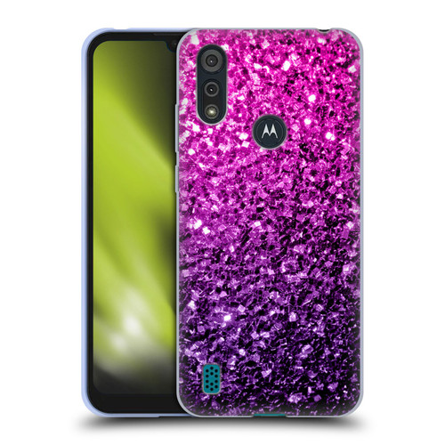PLdesign Glitter Sparkles Purple Pink Soft Gel Case for Motorola Moto E6s (2020)