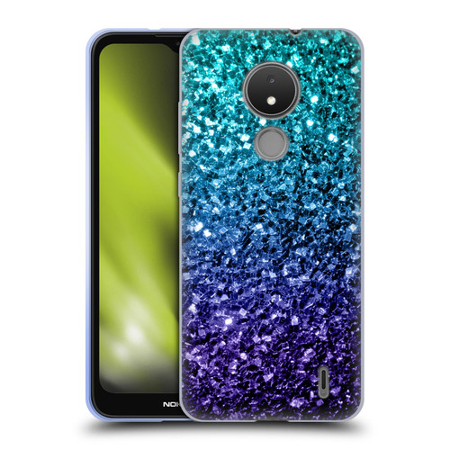 PLdesign Glitter Sparkles Aqua Blue Soft Gel Case for Nokia C21