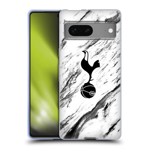 Tottenham Hotspur F.C. Badge Black And White Marble Soft Gel Case for Google Pixel 7