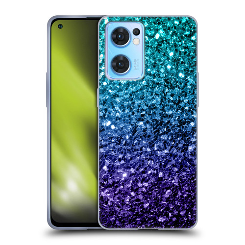 PLdesign Glitter Sparkles Aqua Blue Soft Gel Case for OPPO Reno7 5G / Find X5 Lite