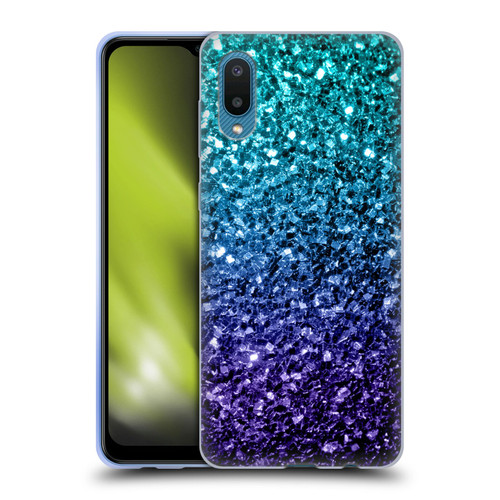 PLdesign Glitter Sparkles Aqua Blue Soft Gel Case for Samsung Galaxy A02/M02 (2021)
