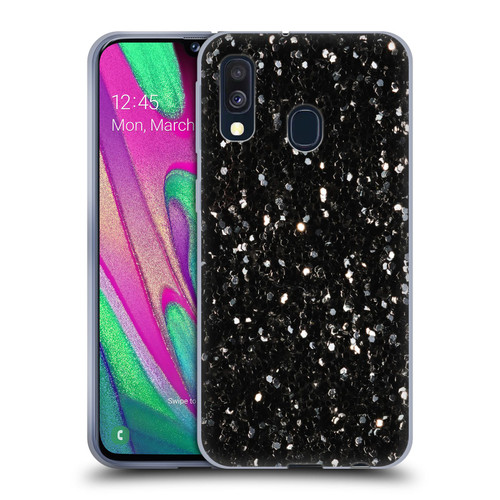 PLdesign Glitter Sparkles Black And White Soft Gel Case for Samsung Galaxy A40 (2019)