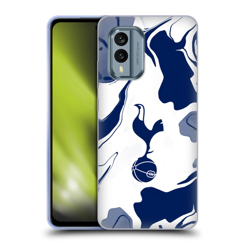 Tottenham Hotspur F.C. Badge Blue And White Marble Soft Gel Case for Nokia X30