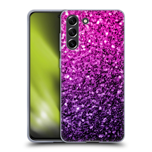 PLdesign Glitter Sparkles Purple Pink Soft Gel Case for Samsung Galaxy S21 FE 5G