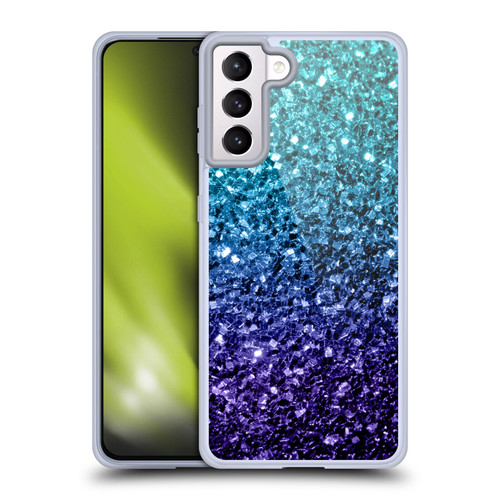 PLdesign Glitter Sparkles Aqua Blue Soft Gel Case for Samsung Galaxy S21+ 5G