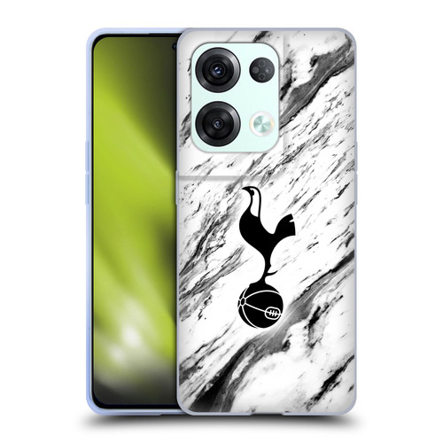 Tottenham Hotspur F.C. Badge Black And White Marble Soft Gel Case for OPPO Reno8 Pro