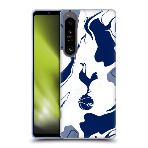 Tottenham Hotspur F.C. Badge Blue And White Marble Soft Gel Case for Sony Xperia 1 IV