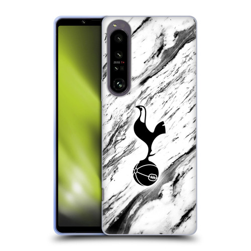 Tottenham Hotspur F.C. Badge Black And White Marble Soft Gel Case for Sony Xperia 1 IV