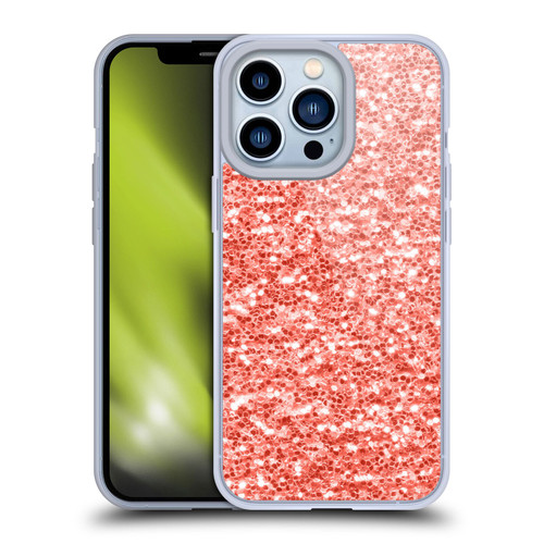 PLdesign Sparkly Coral Coral Sparkle Soft Gel Case for Apple iPhone 13 Pro