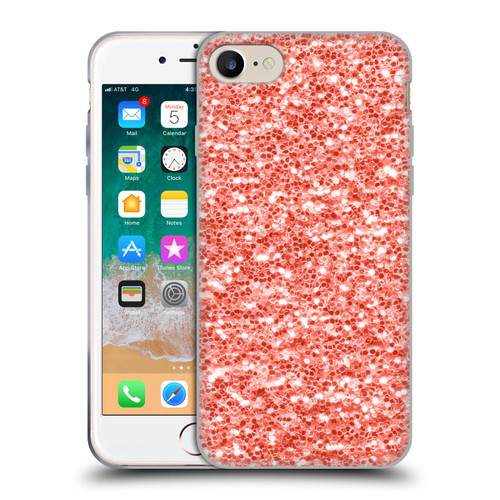 PLdesign Sparkly Coral Coral Sparkle Soft Gel Case for Apple iPhone 7 / 8 / SE 2020 & 2022