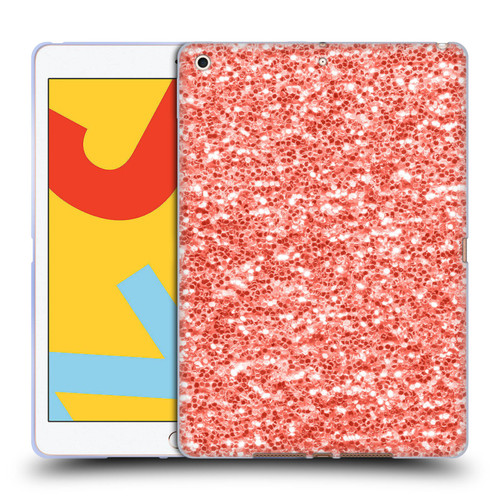 PLdesign Sparkly Coral Coral Sparkle Soft Gel Case for Apple iPad 10.2 2019/2020/2021