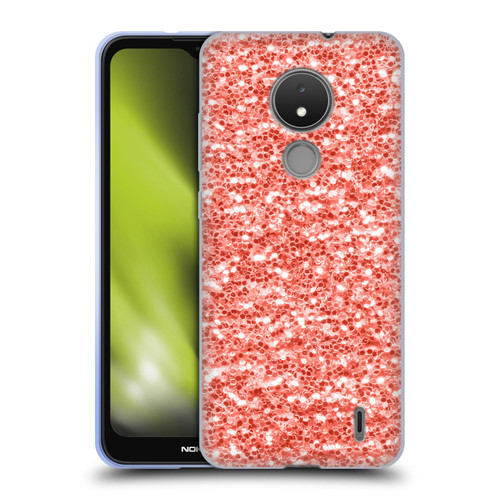 PLdesign Sparkly Coral Coral Sparkle Soft Gel Case for Nokia C21