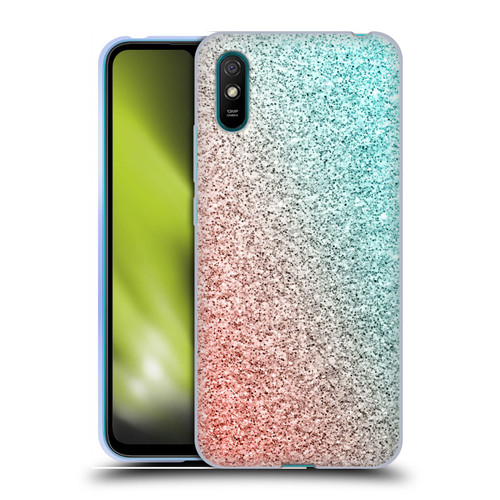 PLdesign Sparkly Coral Coral Pink Viridian Green Soft Gel Case for Xiaomi Redmi 9A / Redmi 9AT