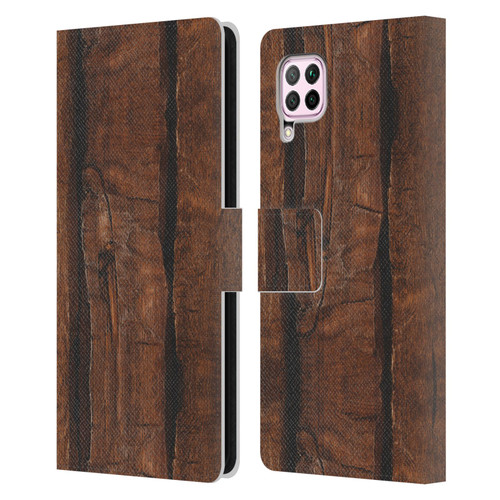 PLdesign Wood And Rust Prints Rustic Brown Old Wood Leather Book Wallet Case Cover For Huawei Nova 6 SE / P40 Lite